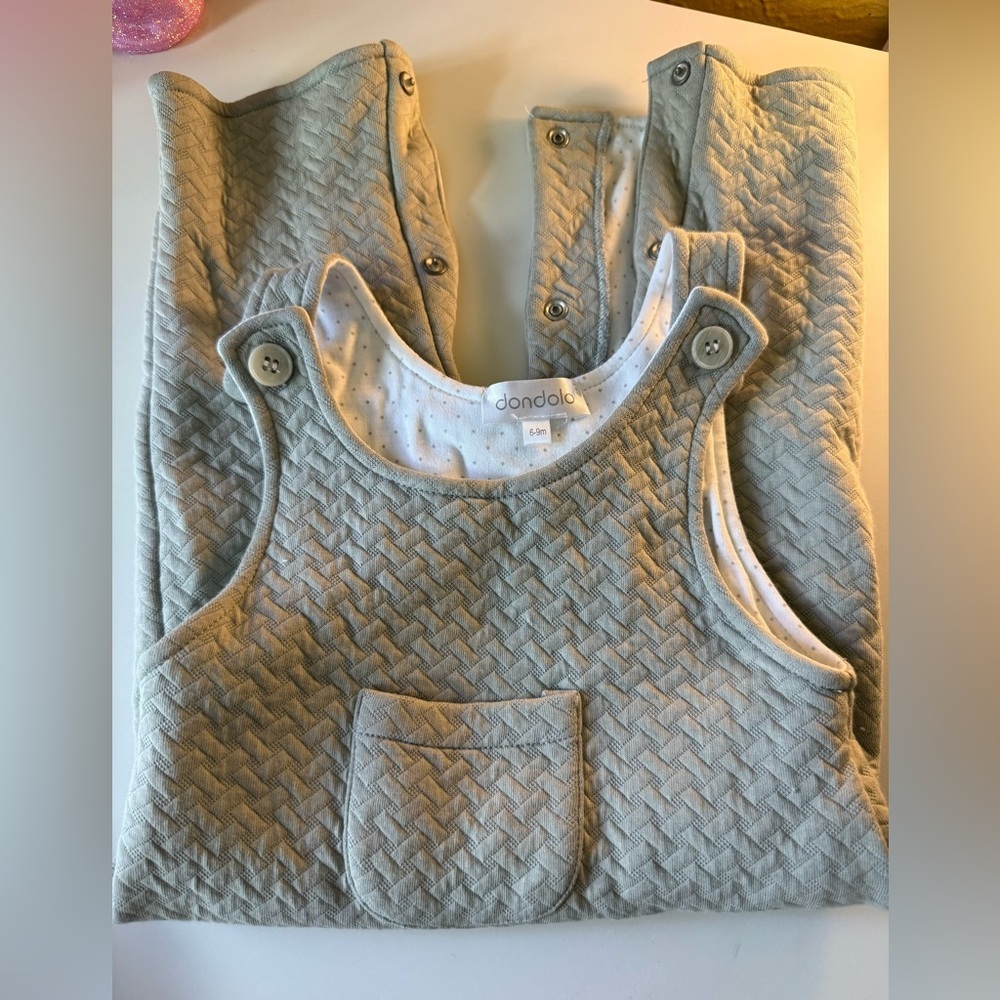 Dondolo Gray Quilted Baby‎ Overalls